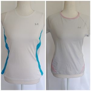 2 for 1 Under Armour Heatgear Tops Gray and White